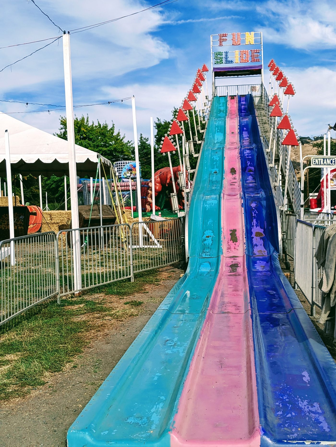 Punky's three-lane Fun Slide with colorful lanes
