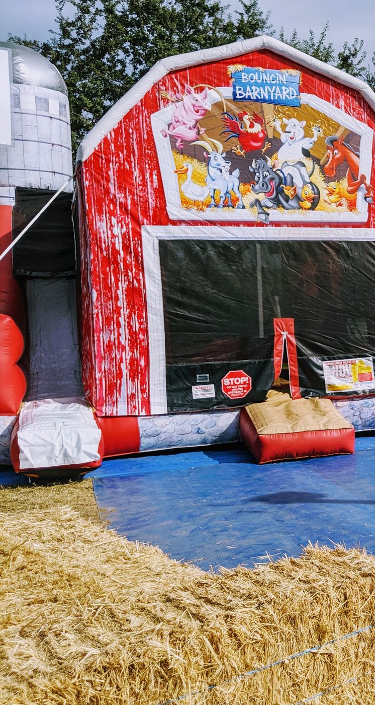 Bouncing Barnyard barn-themed jump house