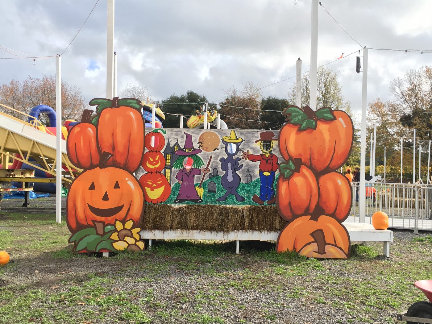 Custom cartoon Halloween billboard photo ops at Punky's